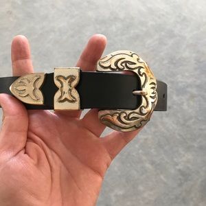 Unlisted Black leather belt